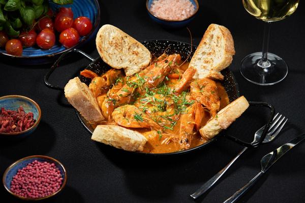 Creveti in Sos de Unt si Lamaie